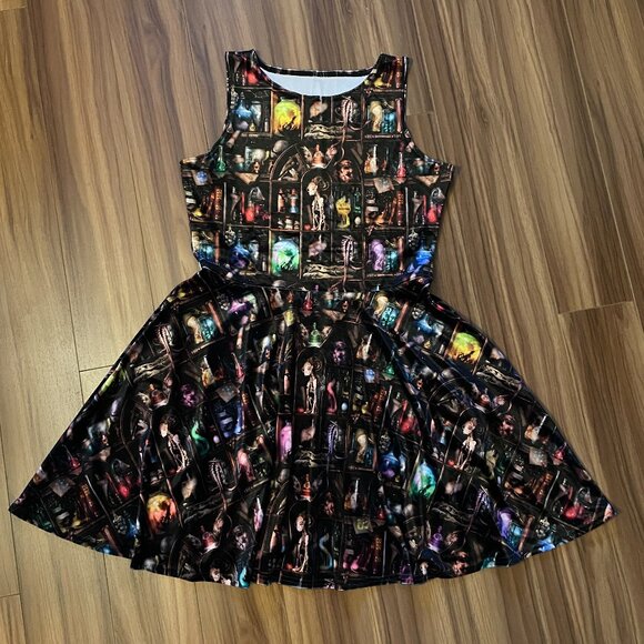 Black Milk Cabinet of Curiosity Velvet Princess Skater Dress - Picture 3 of 9
